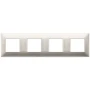Vimar Plana 8-Module (2+2+2+2) Cover Plate, 71mm Center Distance, 293 x 80mm, Halogen-Free Technopolymer, Clamp Mounting, IP00