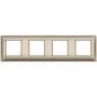 Vimar Plana 8-Module (2+2+2+2) Cover Plate, 71mm Center Distance, 293 x 80mm, Halogen-Free Technopolymer, Clamp Mounting, IP00