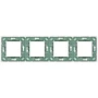 Vimar Plana 8-Module (2+2+2+2) Cover Plate, 71mm Center Distance, 293 x 80mm, Halogen-Free Technopolymer, Clamp Mounting, IP00