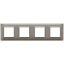 Vimar Plana 8-Module (2+2+2+2) Cover Plate, 71mm Center Distance, 293 x 80mm, Halogen-Free Technopolymer, Clamp Mounting, IP00