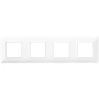 Vimar Plana 8-Module (2+2+2+2) Cover Plate, 71mm Center Distance, 293 x 80mm, Halogen-Free Technopolymer, Clamp Mounting, IP00