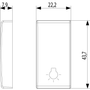 Vimar Plana 1M Interchangeable Button, Single Rocker, IP40, Lightable, Halogen-Free Thermoplastic