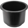 Attwood Marine Flush Mount Cup Holder, 3 3/4 in Cutout, 3 1/8 in Deep, Self-Draining, Black Polymer - Apollo Lighting