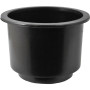 Attwood Marine Flush Mount Cup Holder, 3 3/4 in Cutout, 3 1/8 in Deep, Self-Draining, Black Polymer - Apollo Lighting