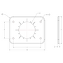 TACO Marine Grand Slam 300 Universal Backing Plate Pair, For GS-300 & GS-390, 6.50 x 5 x 0.25 in, Brite Dip Anodized - Apollo Lighting