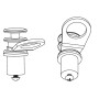 TACO Marine Quick Release Fender Lock, For Pontoon Boats, Fits 1 to 1-1/4 in Square Tube, 1 in Button, 6000-Series Aluminum, Satin Anodized - Apollo Lighting