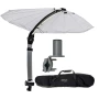 TACO Marine ShadeFin Mini Boat Shade, White Fabric, Square Rail Mount Kit, Bag