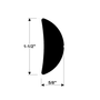 TACO Marine 0456 Rigid Vinyl Rub Rail, Black, 1-1/2 in x 5/8 in, 12 ft