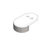 TACO Marine Rub Rail End Cap, 1-9/16 in, White Nylon, #8 Screws