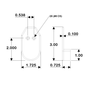 TACO Marine Rub Rail End Cap, 1-9/16 in, White Nylon, #8 Screws