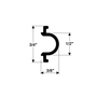TACO Marine Flexible Vinyl Rub Rail Insert, 3/4 in x 3/8 in, 50 ft, Black