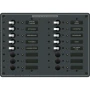 Blue Sea Systems Traditional Metal AC Branch Circuit Breaker Panel, 100A, Pre-Wired, Backlit Labels, ON Indicator LEDs