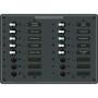 Blue Sea Systems Traditional Metal AC Branch Circuit Breaker Panel, 100A, Pre-Wired, Backlit Labels, ON Indicator LEDs