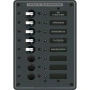 Blue Sea Systems Traditional Metal AC Branch Circuit Breaker Panel, 100A Max, Backlit Labels