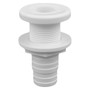Attwood Marine Thru-Hull Fitting, 1-1/4 in Max Hull, White Polypropylene