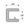 TACO Marine Flexible Vinyl Trim, 3/8 in Opening, 5/8 in Width