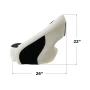 TACO Marine Caladesi Smooth Bucket Seat, 22 in x 23 in x 26 in, Adjustable Bolster, Integrated Seat Suspension, Marine-Grade Vinyl