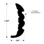 TACO Marine Rigid Vinyl Rub Rail, 1-5/8 in x 5/8 in, 20 ft
