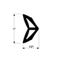 TACO Marine V12-0338 Flexible Vinyl Rub Rail Insert, 1 in H x 1/2 in W, Black