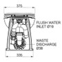 Jabsco Deluxe Flush Raw Water Electric Marine Toilet, 17 in, Soft Close Lid, Remote Rinse Pump - Apollo Lighting