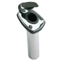 Perko Fishing Rod Holder, 65° Angled Flush Mount, Chrome-Plated Zinc Flange, Anodized Aluminum Tube