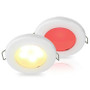 Hella Marine EuroLED 75 Dual Colour Recessed LED Downlight, Warm White and Red Light, 12V, 9-16V, Spring Mount, IP67, 190 lm