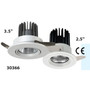 Mega LED - LED Downlight - 12W, LED Recessed Ceiling Light, 1000Lm, 2700K, Beam Angle 36°, Voltage 120V AC (30366)