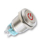 Mega LED - Push Button - Waterproof IP67, Stainless Steel, Illuminated Latching Switch, 12V, Red LED (32359-12R)