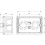 Vimar 3-Module Flush Mounting Box, Masonry Walls, Glow Wire 960C