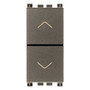 Vimar Arké Two-Button 2-Way Switch, 2P, 10AX 250V, 6 Terminals, Directional Arrows, Central OFF Position