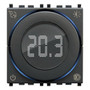 Vimar Smart Clima Rotary Dial Thermostat, For Linea/Eikon/Arké/Plana Cover Plates, For Idea Mounting Frame 16723, 100-240V, 5(2)A Relay Output, Heat/Cool On/Off, White LED Display, IP30, 2-Module, Grey Housing