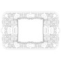 Vimar Idea 2-Module Mounting Frame, For 3-Module Boxes, 60 mm Fixing Centres, Without Screws - Apollo Lighting