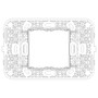 Vimar Idea 2-Module Mounting Frame, For 3-Module Boxes, 60 mm Fixing Centres, Without Screws - Apollo Lighting