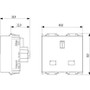 Vimar Idea 2P+E English SICURY Socket Outlet, 13A 250V, 2 Modules, IP20