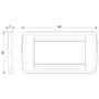 Vimar Idea Rondò Cover Plate, 4-Module, 148 x 82 x 9 mm