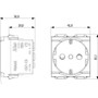 Vimar Idea SICURY Italian P30 Socket Outlet, 2P+E, 16A 250V, 2-Module, IP20