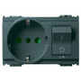 Vimar Idea SICURY Italian P30 Socket Outlet, 2P+E 16A 250V, 1P+N C16 Circuit Breaker, 3-Module, IP20