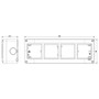Vimar Isoset 8-Module 2x4 Surface Mount Enclosure, For Eikon and Plana Series, IP40, 23.8x8.3x5.5 cm, Plastic