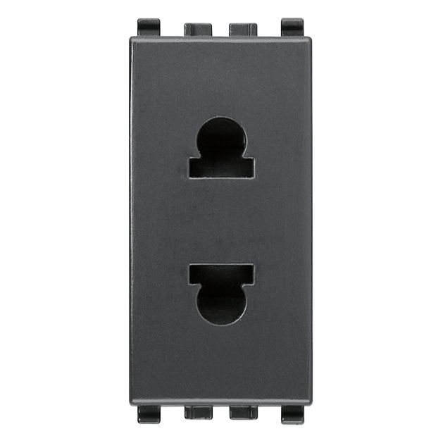 Vimar Eikon USA+EU SICURY Socket Outlet, 2P 16A 250V, Euro-American Standard, IP20