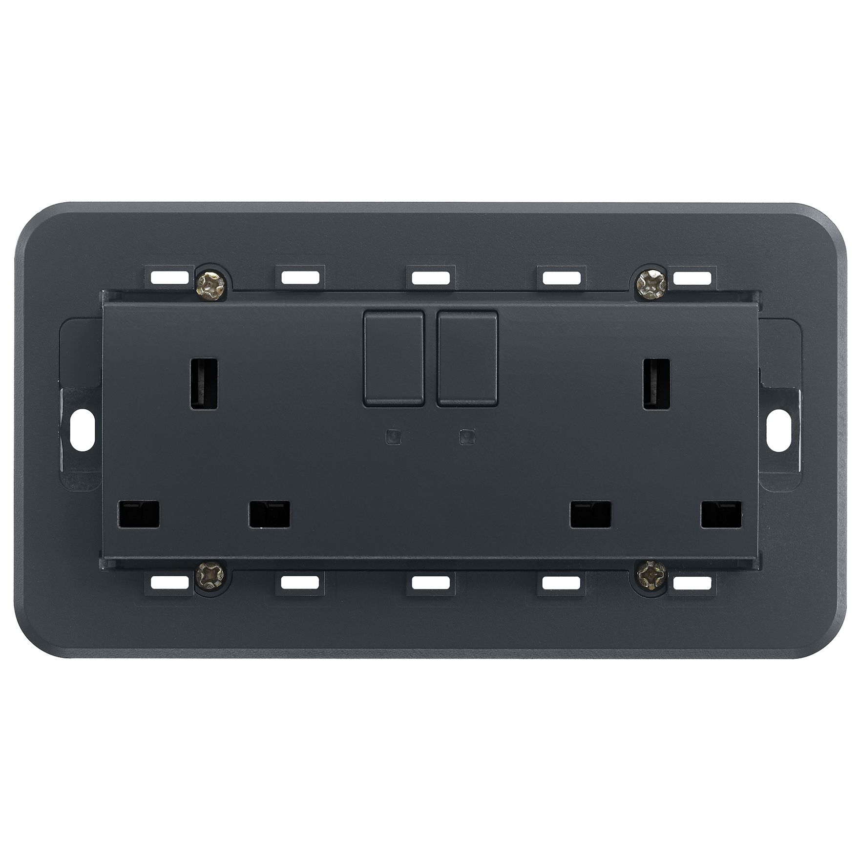 Vimar Eikon Two-Switch British Standard Socket Outlet, 2 x 13A, 250V, 5-Module, IP20