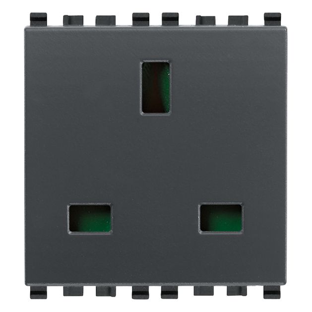 Vimar Eikon English Standard SICURY Socket Outlet, 13A, 250V, 2 Module
