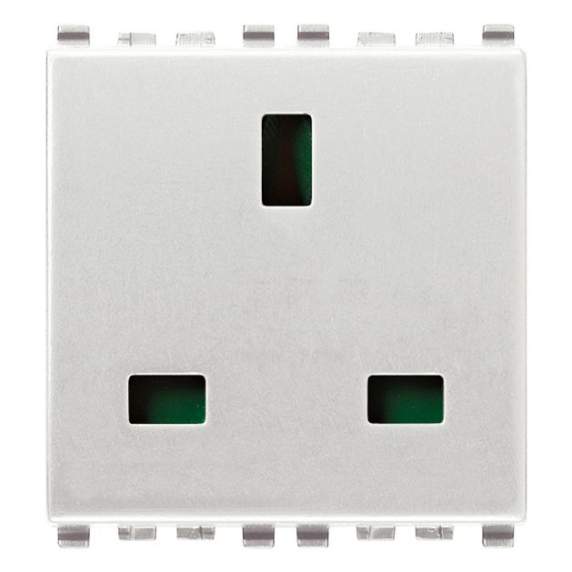 Vimar Eikon English SICURY Socket Outlet, 2P+E, 13A, 250V, 2 Module, IP20