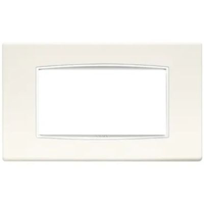 Vimar Eikon Classic 4-Module Cover Plate, For 21614 Mounting Frame, 142.3 x 84.8 x 8.9 mm, IP00, Clamp Mounting, Horizontal/Vertical Orientation