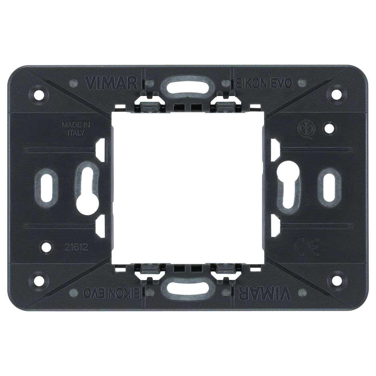 Vimar Eikon 2-Central-Module Mounting Frame, With Screws, For 60 mm Centers or 56x56 mm Boxes