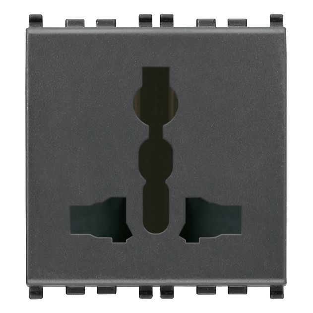 Vimar Eikon 2P+E SICURY Multistandard Socket Outlet, 13A 250V, 2 Module, Screw Terminal