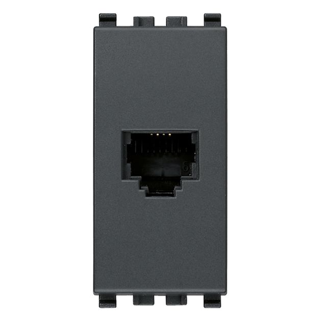 Vimar Eikon RJ11 Phone Jack 6/4, 1-Module, Screw Terminals, IP20, Flush-Mount