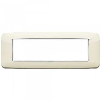 Vimar Eikon 7-Module Round Cover Plate, Clamp Mount, 210 x 80 mm