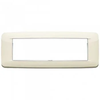 Vimar Eikon 7-Module Round Cover Plate, Clamp Mount, 210 x 80 mm