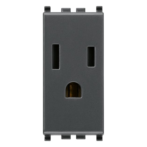 Vimar Eikon USA+SASO SICURY Socket Outlet, 2P+E, 15A, 127V, IP20