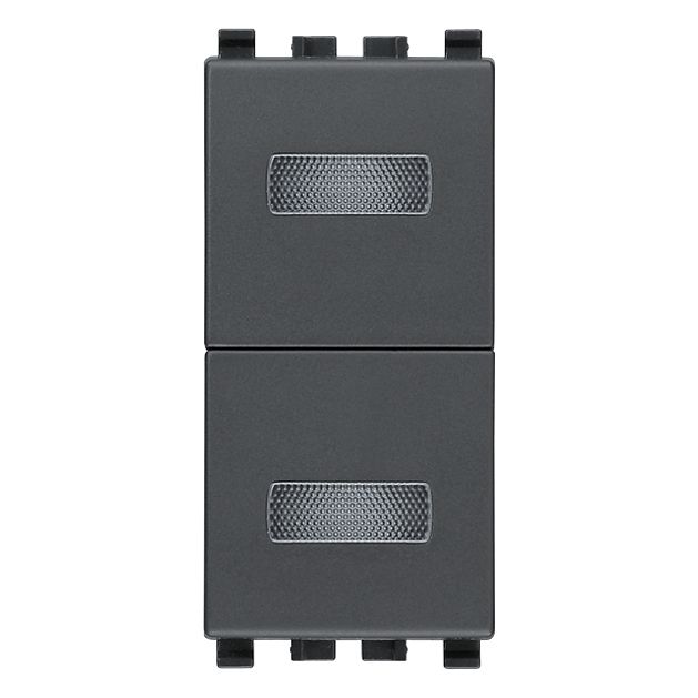 Vimar Eikon Neutral Double Indicator Unit, 250V, IP40, 1-Module, Flush-Mount, Without Signalling Unit